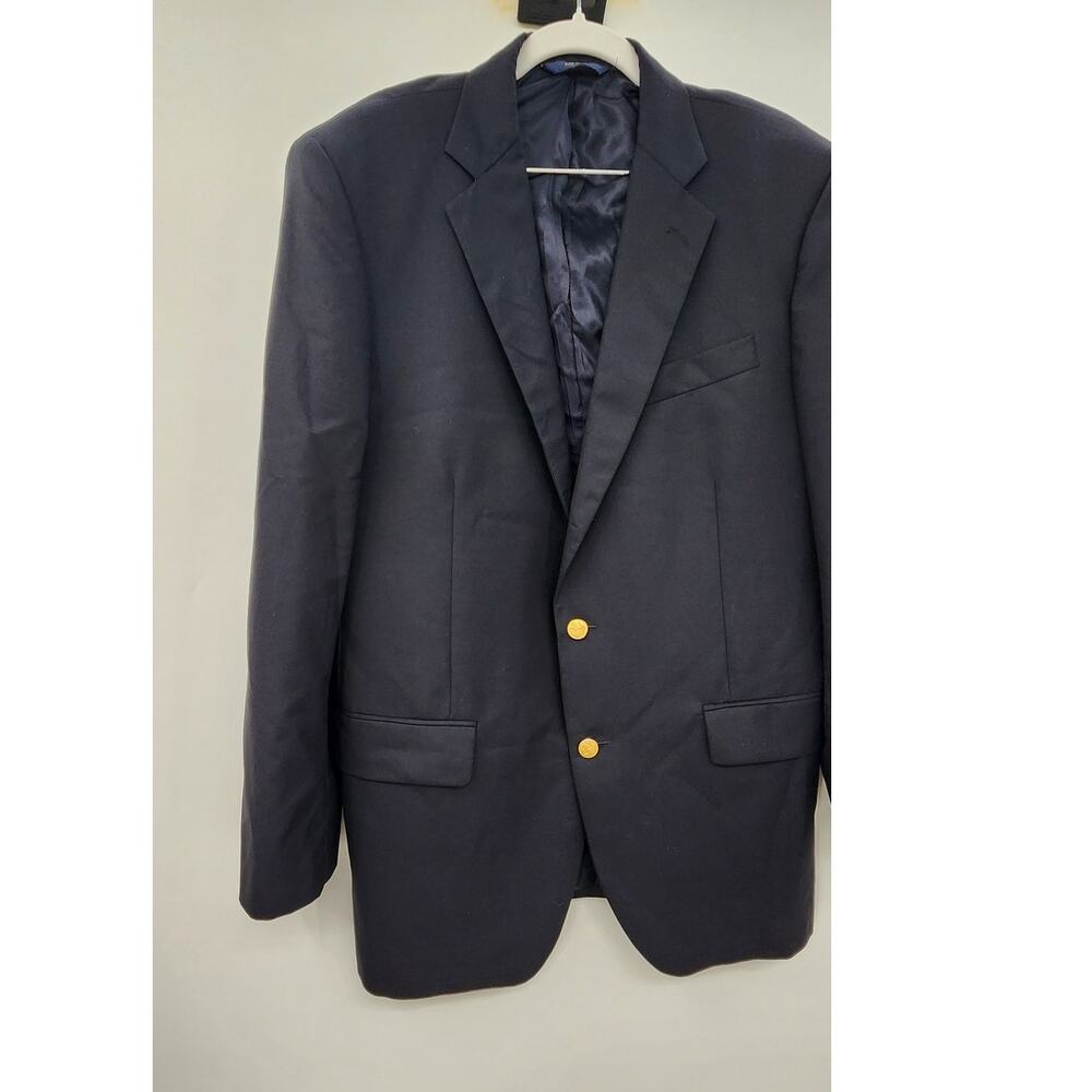Men's Brooks Brother Loro Piana Wool Blue Navy Blazer Size 42 Reg - Picture 3 of 13